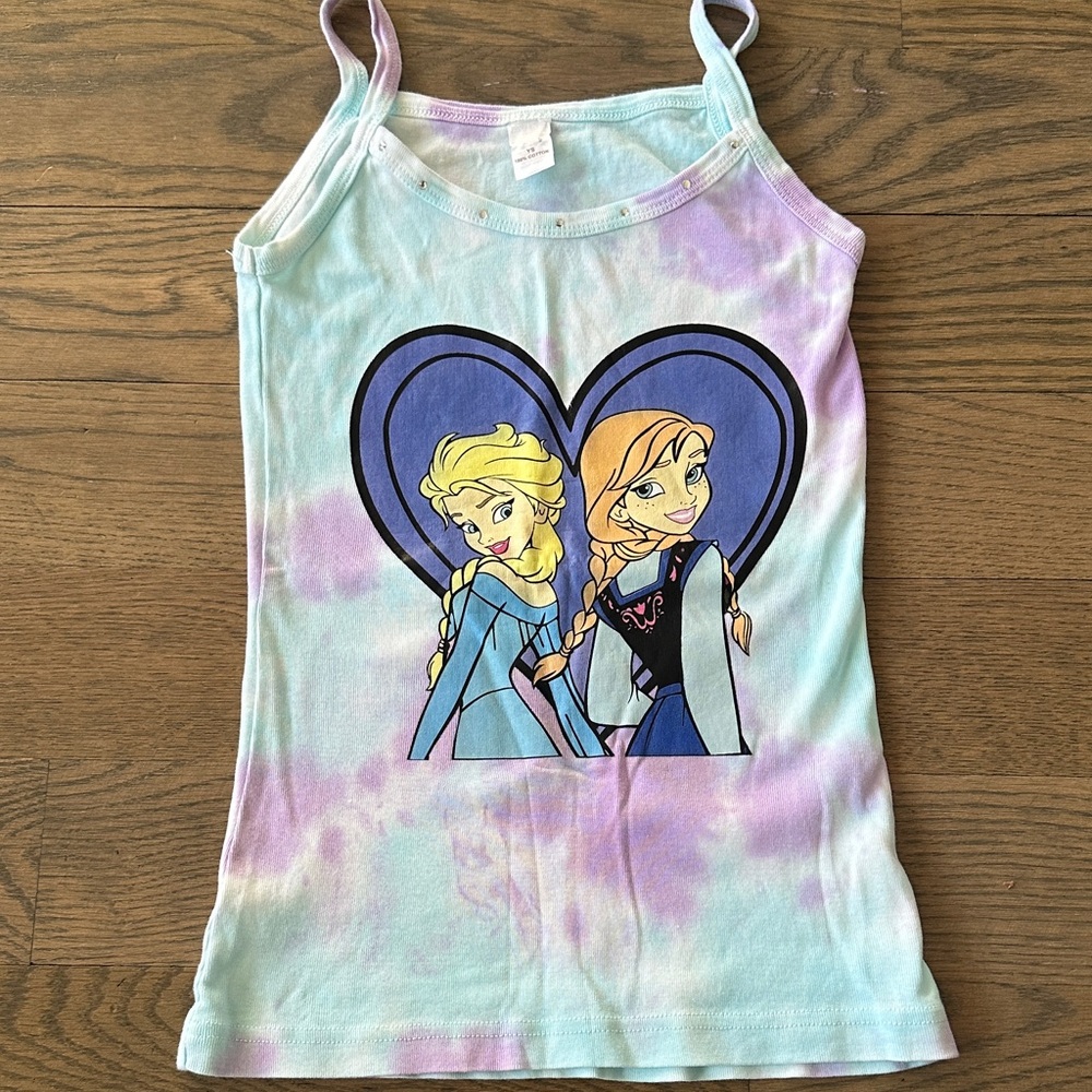 Disney Frozen Elsa & Anna Tie-Dye Camisole in Pastel Blue & Purple